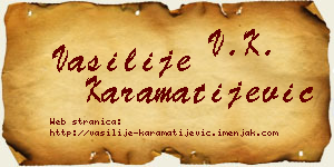 Vasilije Karamatijević vizit kartica